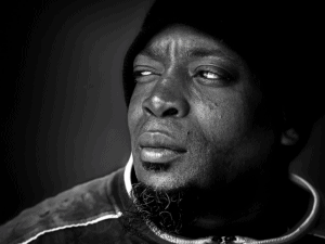 man wearing a black shirt