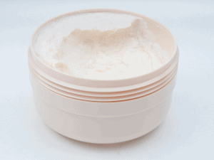 shaving cream in a tub