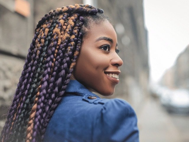 girl wearing denim shirt
