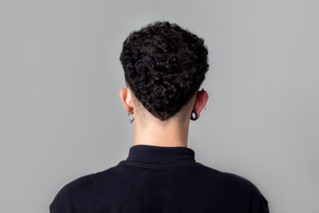 curly tapered fade