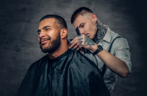 barber giving a haircut